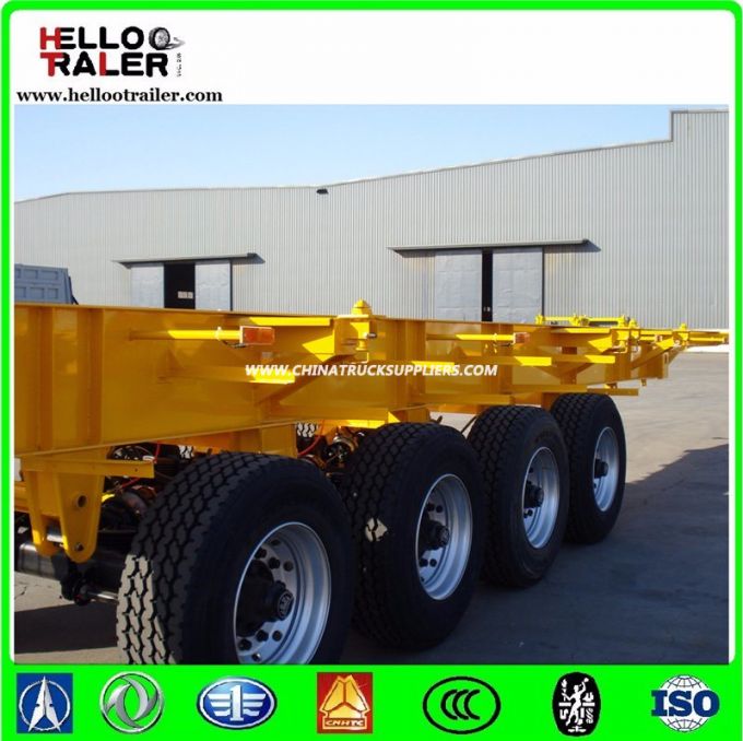 Tri-Axle 40FT Container Semi Trailer Chassis Skeleton Truck Trailer for Sale 