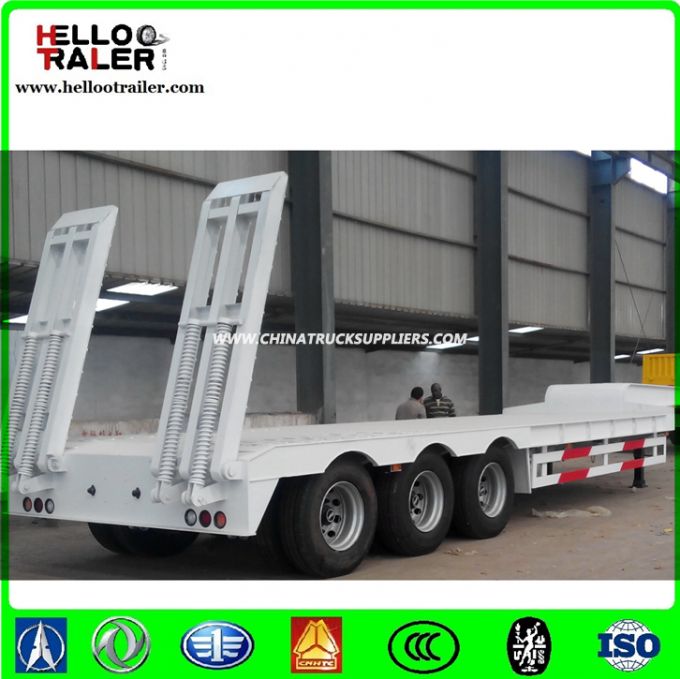 60ton Excavator Transport 3 Axle Low Bed Semi Trailer 