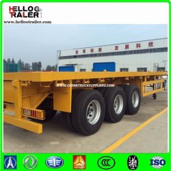 3 Axle 40FT Container Platform Flatbed Semi Trailer