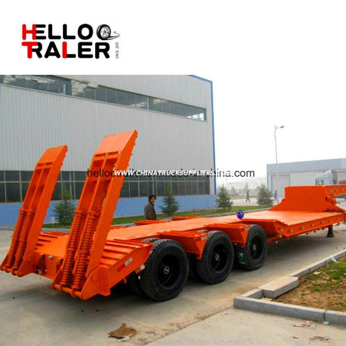 3 Axles Excavator Transport Goose Neck Low Boy Semi Trailer 