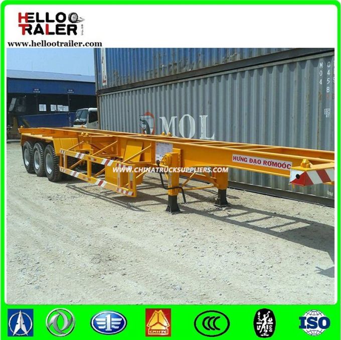 Low Price 40FT Skeleton Container Semi Trailer on Sale 