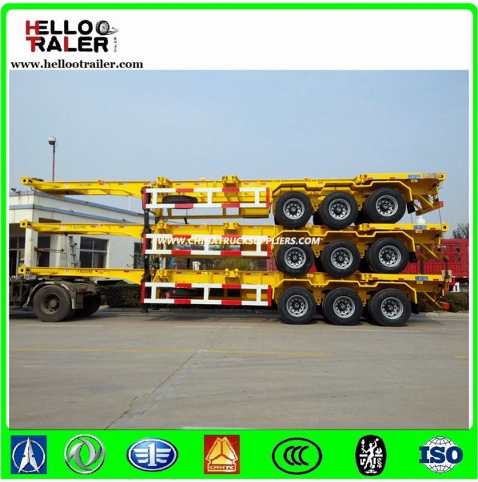 40FT Skeleton Container Trailer Chassis with 13 Tons Capacity Axle 