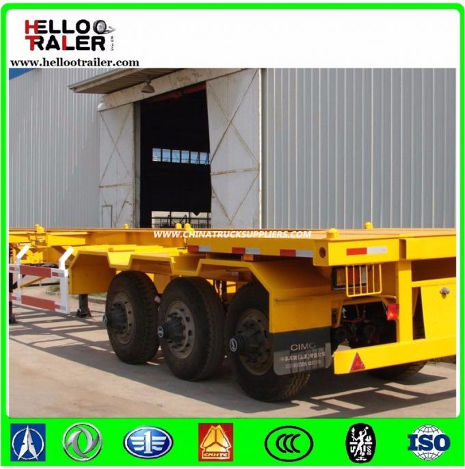 20FT 40FT 3 Axle Skeleton Container Flatbed Cargo Trailer 