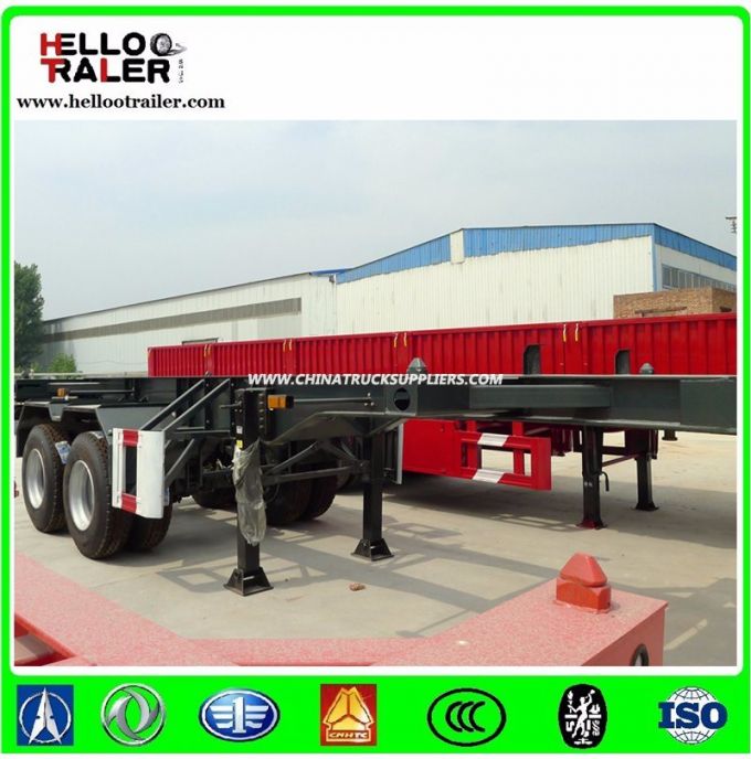 2 Axles 20FT 40FT Frame Skeleton Container Semi Trailer Chassis 