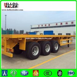 3 Axles 40FT Flatbed Container Truck Trailer with Fuwa Axle