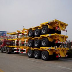 Chinese 3 Axle 40FT Gooseneck Skeleton Chassis Container Truck Semi Trailer