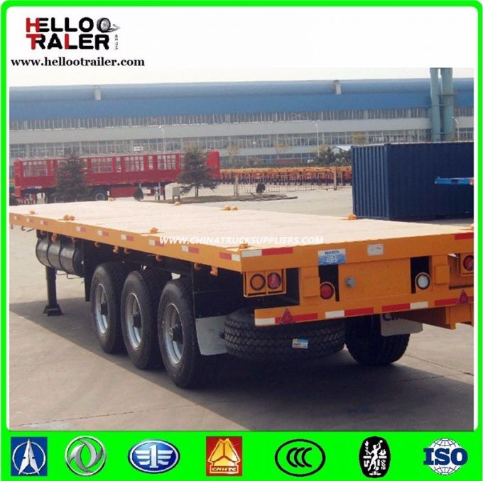 3 Axle 40FT Container Flatbed Trailer with Twist Lock Images 1