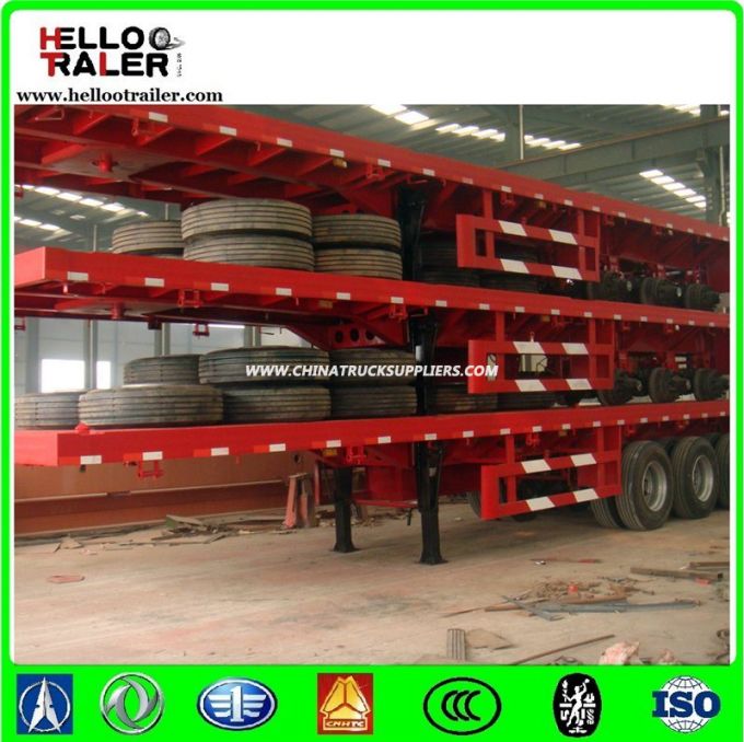 40 Foot 3 Axle Container Loading Flatbed Trailers 