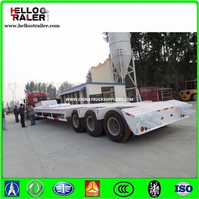 Tri-Axle Detachable Lowbed Trailer 60 Ton Low Bed Semi Trailer 