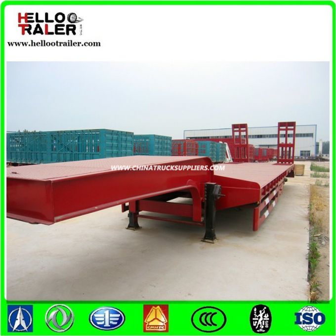 Heavy Machine Transportation 3 Axles Hydraulic Low Bed Trailer 