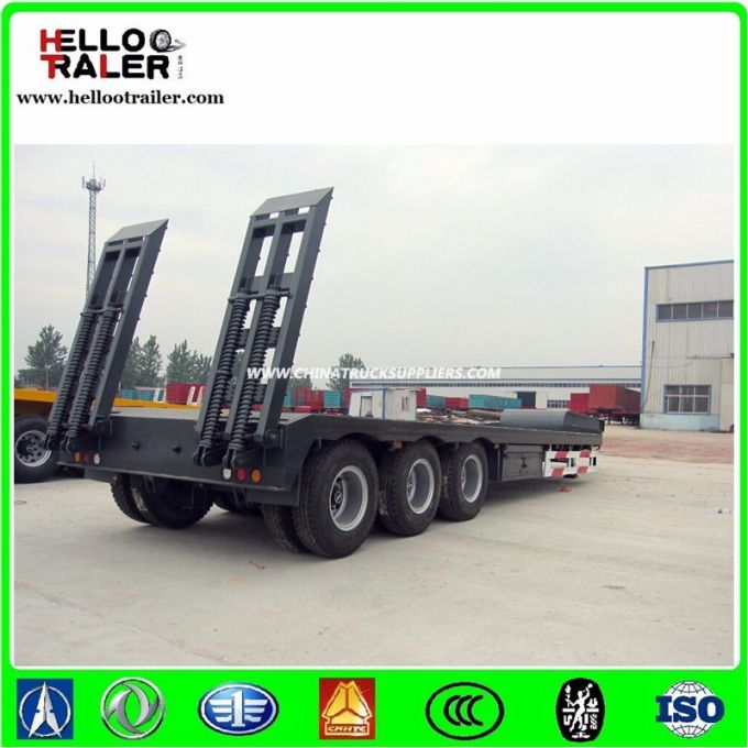 China Low Bed Semi Trailer 60 Ton Lowboy Truck Trailer 