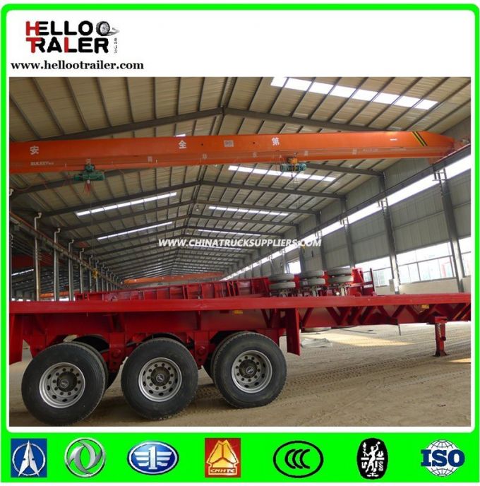 3 Axles Custom Heavy Duty Flatbed Trailers, Flat Bed Semi Trailer 