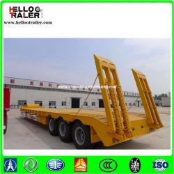 China Made 3 Axle Lowbed Trailer for Excavator Transport