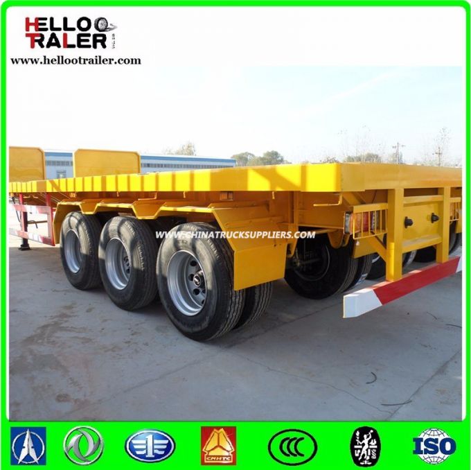 20FT Container Semi Trailer Tri-Axle Flatbed Truck Trailer 