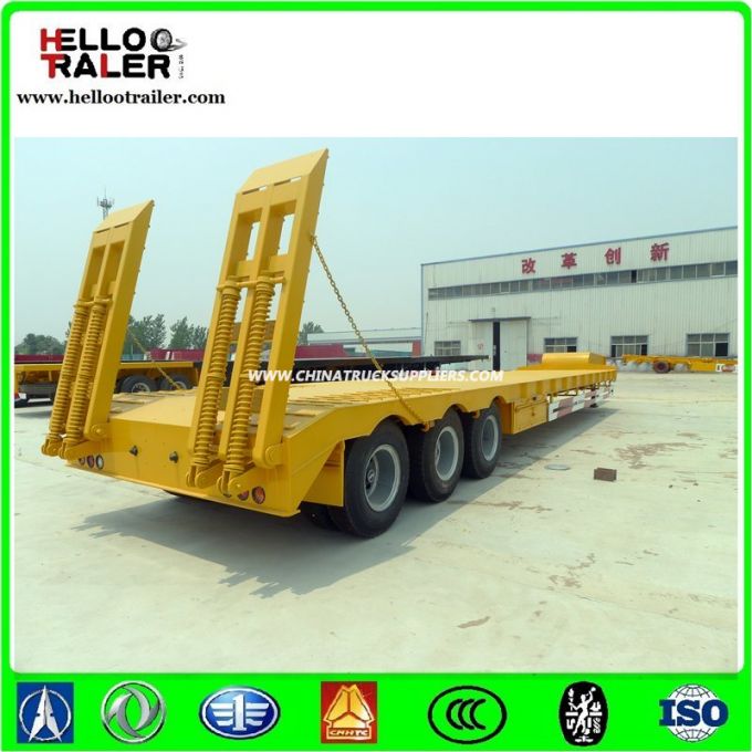 Made in China Good Factory 60 80 100ton Low Bed Semi Trailer 