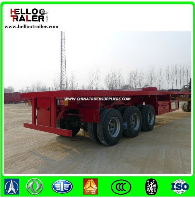 Heavy Duty Steel 40FT Tri Axle Extendable Flatbed Trailer for Equipment 