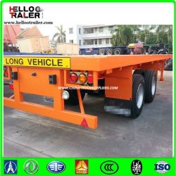 2axle 20FT 40FT Container Transport Flatbed Semi Trailer for Sale