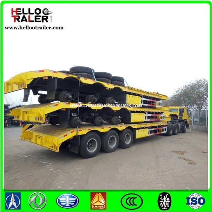 Fuwa BPW Axle Tri Axle 100 Ton Low Bed Trailer 