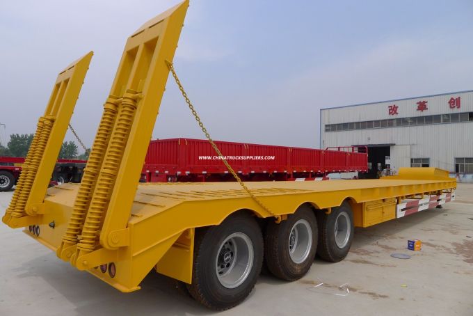 Tri Axle Hydraulic Extendable Low Bed Semi Trailer for Sale 