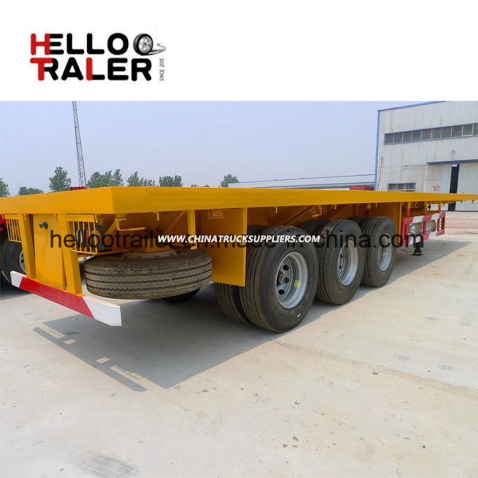 20-40 Feet Container Truck High Bed 3 Axle Flatbed Semi Trailer 