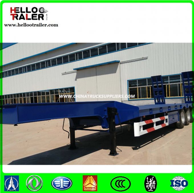 3 Axle Low Bed Semi Trailer Low Loader Trailers for Excavators 