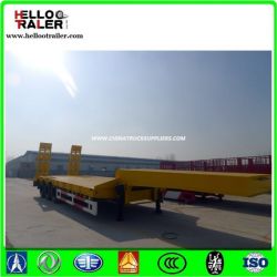China Factory 50ton 3 Axle Lowbed Semi Trailer with Ladder for Sale