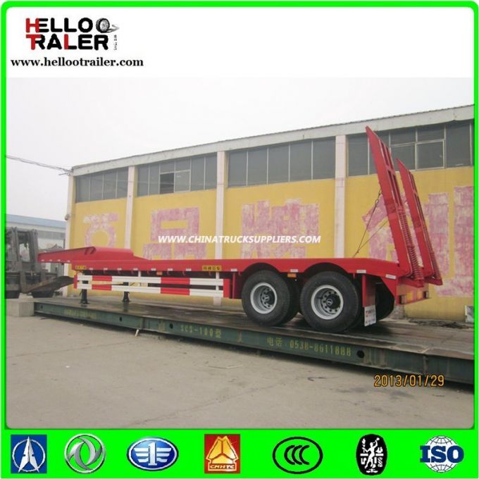 Heavy Duty 2axle Trailer Factory Price Lowbed Truck Semi Trailer for Sale 