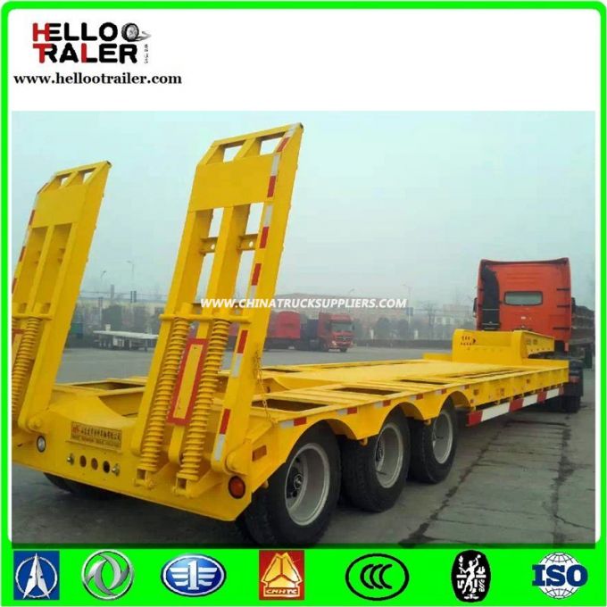 Heavy Duty Truck 60 Ton Low Flatbed Semi Trailer Low Loader 