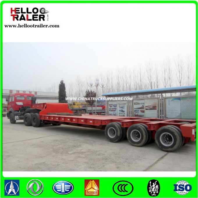 3 Lins 6 Axles 150 Ton Low Bed Truck Semi Trailer for Sale 