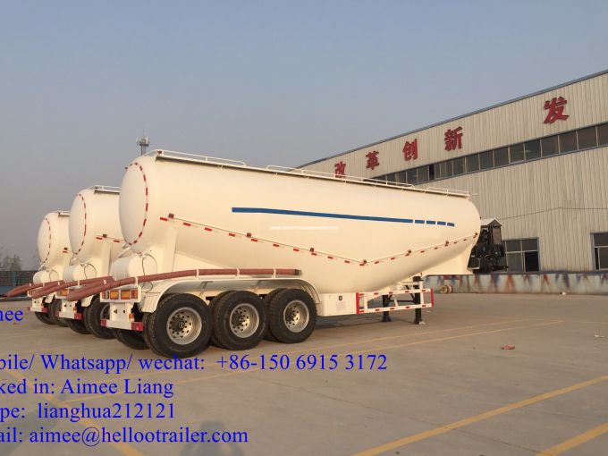 Tri-Axle 45 Cbm Dry Powder Cement Bulk Tanker Truck Semi Trailer 