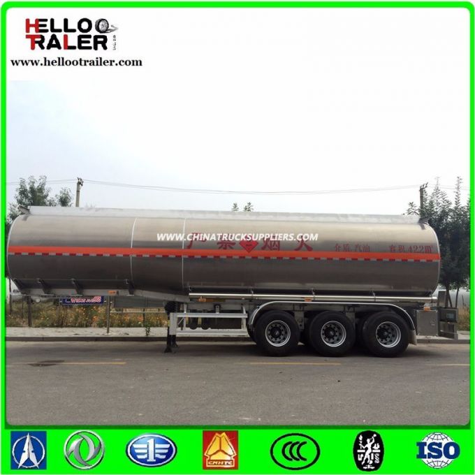 Stainless Steel Tri Axle 45000L Fuel Tank Semi Trailer 