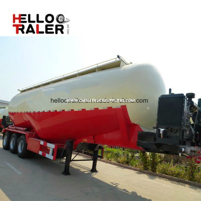 3 Axles 60 Ton Engine Compressor Powder Bulk Cement Tank Semi Trailer 