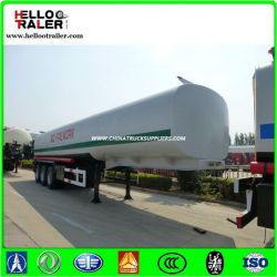 Cylindrical Shape 42cbm Fuel Tanker Trailer with 6mm Carbon Steel End Plate