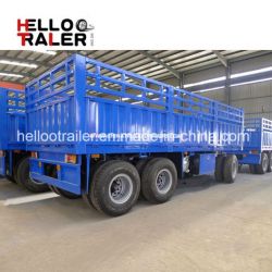 China Helloo Trailer 3 Axle Full Trailer with Drawbar for Sale