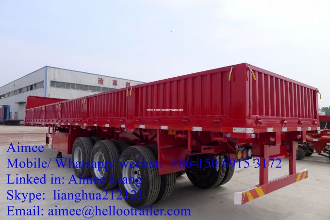 2018 Tri Axles 40ton Fenced Side Wall Cargo Lorry Truck Semi Trailer Images 1