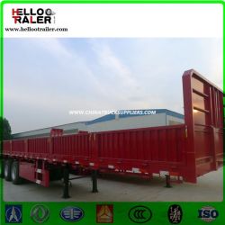Helloo Brand 3 Axles 40ton Sidewall Flatbed Semi Trailer