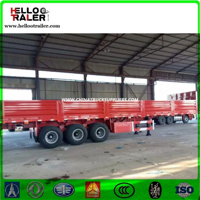 40 Ton Flatbed Trailer with Side Board Cargo Semi Trailer Images 1