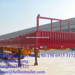 60t Heavy Duty Tri-Axle Stake Dropside Bulk Cargo Truck Semi Trailer