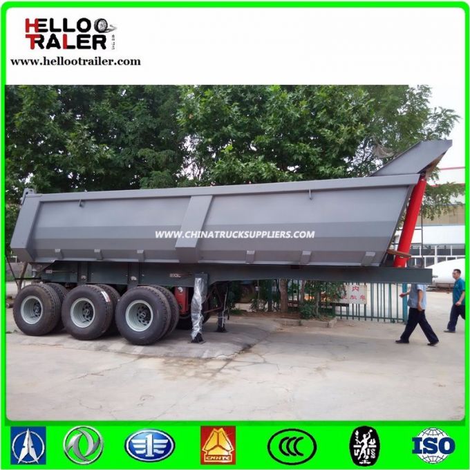 Tri Axle 25cbm Dump Semi Trailers for Rock Transport Images 1