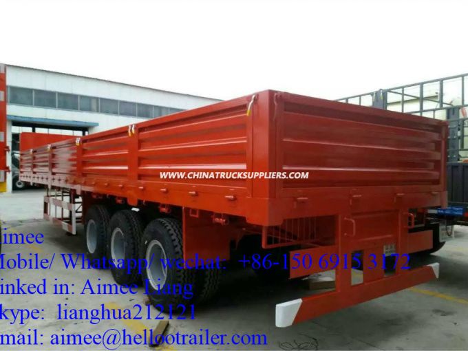 Chinese 40 Feet Sidewall Cargo Box Truck Trailer Tri-Axle Cargo Semi Trailer Images 1