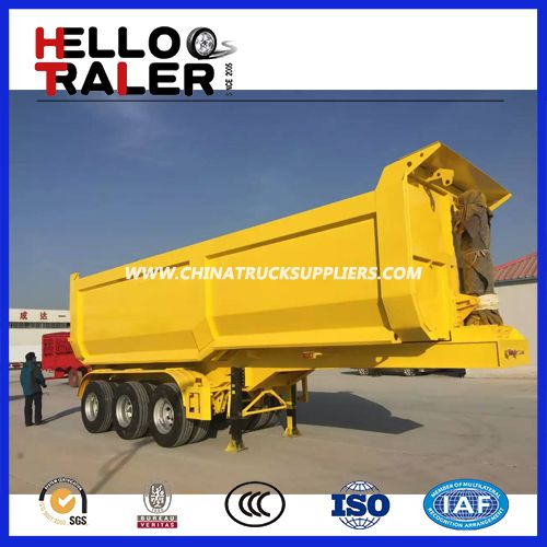 U Type Tri Axle 60 Ton Hydraulic Tipper Trailer Images 1