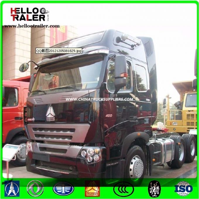 Sinotruk A7 420HP Prime Mover Truck Tractor Hydraulic Steering Images 1