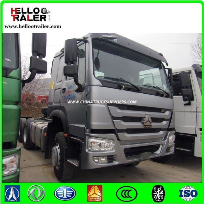 New 6X4 Type Euro 2 China HOWO A7 371HP Sinotruk Tractor Head Images 1