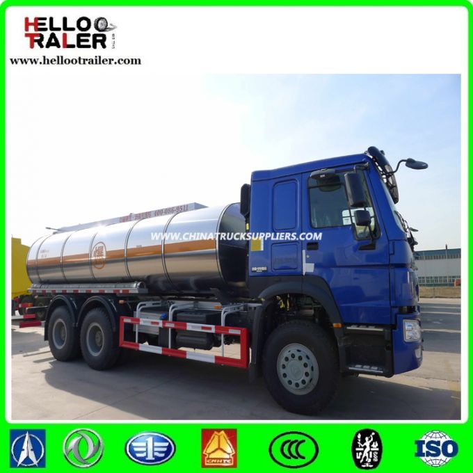 Sinotruk HOWO 6X4 20cbm Fuel Tank Tanker Truck 