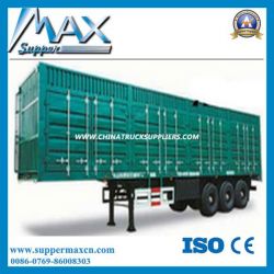 Steel Material 50 Tons 3 Axles Cargo Van Truck and Box Trailer