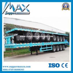 4 Axle Flatbed Semi Trailer with Front Axle Lifting