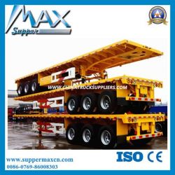 3 Axles Flatbed Container Carrier Semi Trailr for Sale