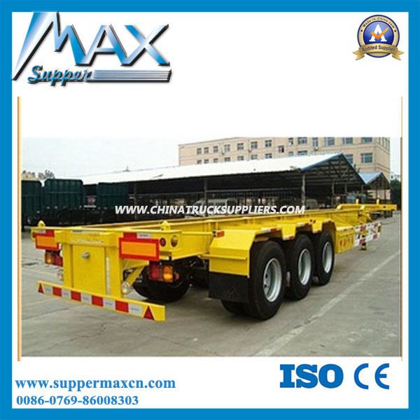 2 Axles 20FT Skeleton Container Semi Trailer for Sale 