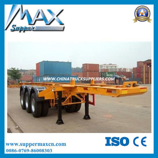 3 Axles 40FT 40tons Skeleton Trailer for Container Transport 