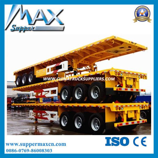 3 Axle Flatbed Semi Trailer with Spring Suspension Images 1